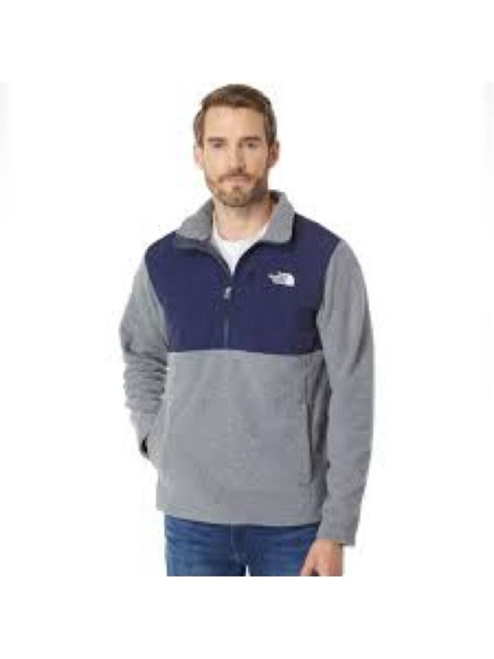 Men’s The North Face Glacier 1/4 Zip Blue & Grey Fleece Sweater Size XXL!
